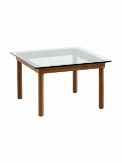 Pöydät|HAY Kofi-sohvapöytä, 60 x 60 cm WALNUT / CLEAR GLASS