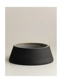 Ruokakupit Ja -Tarvikkeet|Oliver's Life & Style Koiran keraaminen ruokakulhosetti, 2 kulhoa, (alaspäin levenevät kulhot) MUSTA