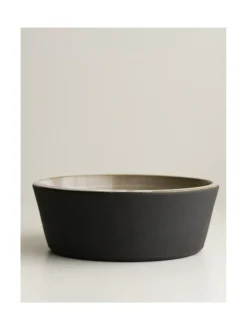 Ruokakupit Ja -Tarvikkeet|Oliver's Life & Style Koiran keraaminen ruokakulhosetti, 2 kulhoa, (ylöspäin levenevät kulhot) MUSTA