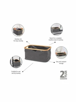 Pyykkihuolto|Brabantia Kokoontaittuva pyykkikori, 40L PEPPER BLACK