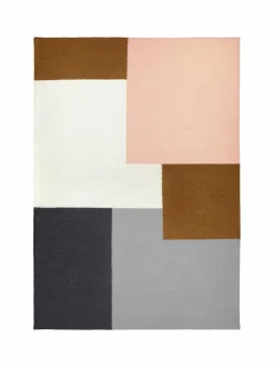 Matot|FINARTE Kortteli-villamatto 170 x 240 cm HARMAA/VAALEANPUNAINEN