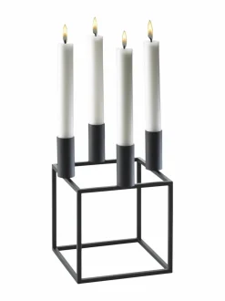 Kynttilät & Lyhdyt|Audo Copenhagen Kubus 4 -kynttilänjalka BLACK
