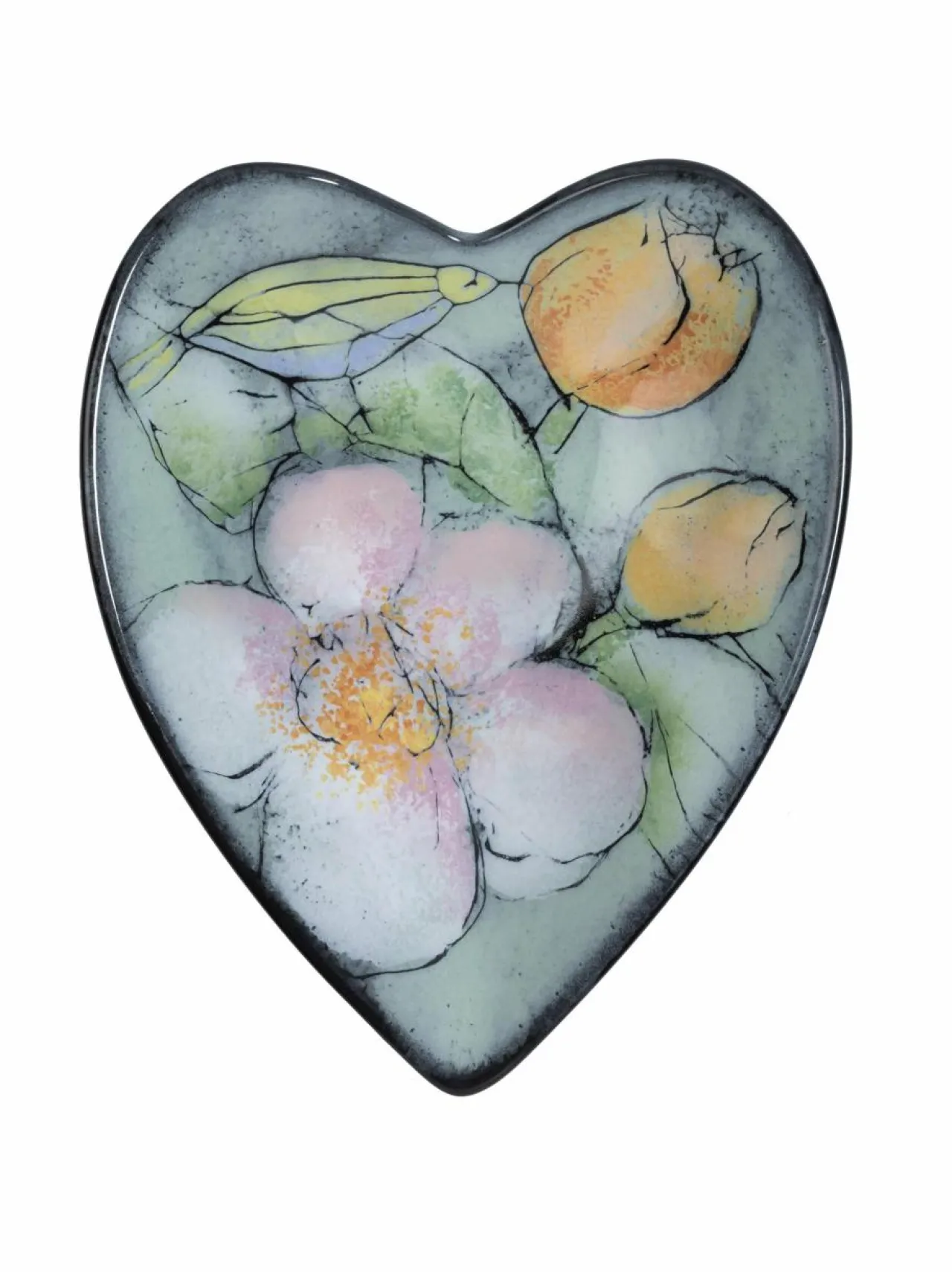 Koriste-Esineet|Pentik Kukkaislintu Studio Sydänmalja, 18x22 cm GREEN