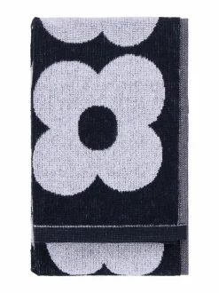 Kylpyhuonetekstiilit|Finlayson Kukka-käsipyyhe 50 x 70 cm BLACK/WHITE