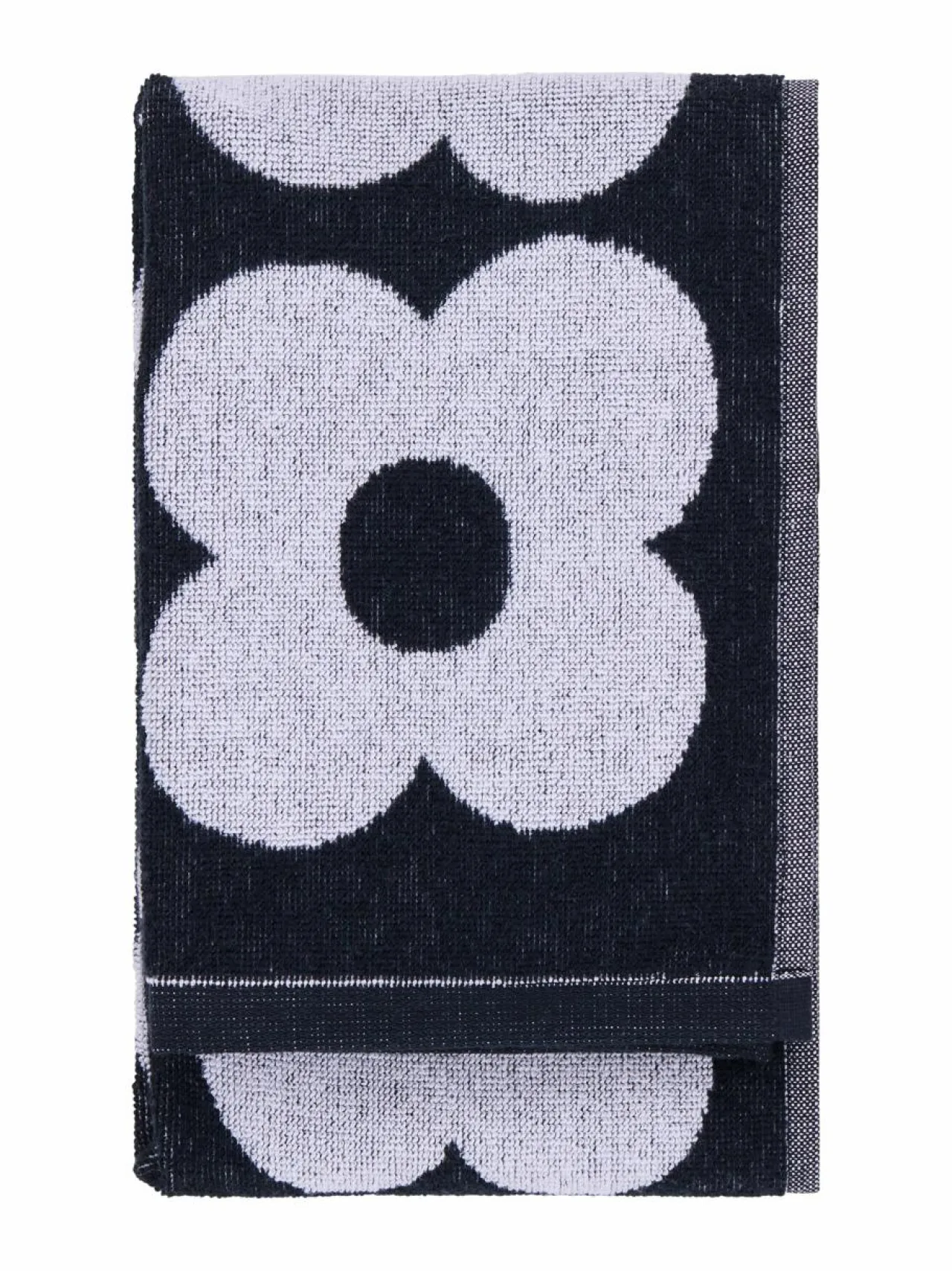 Kylpyhuonetekstiilit|Finlayson Kukka-käsipyyhe 50 x 70 cm BLACK/WHITE