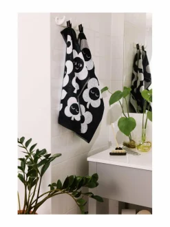 Kylpyhuonetekstiilit|Finlayson Kukka-käsipyyhe 50 x 70 cm BLACK/WHITE