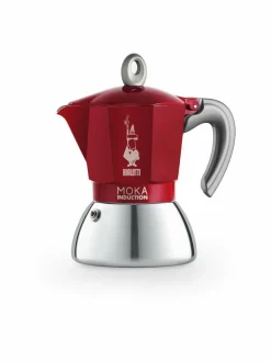 Tee, Kahvi & Vesi|Bialetti 4-kupin Moka Express Induction -mutteripannu induktioliedelle RED