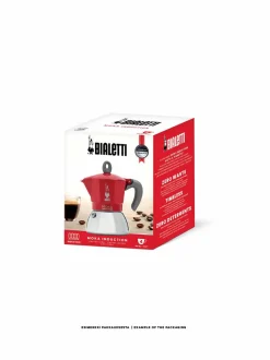 Tee, Kahvi & Vesi|Bialetti 4-kupin Moka Express Induction -mutteripannu induktioliedelle RED