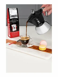 Tee, Kahvi & Vesi|Bialetti 4-kupin Moka Express Induction -mutteripannu induktioliedelle BLACK