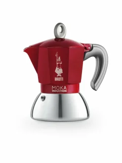 Tee, Kahvi & Vesi|Bialetti 2-kupin Moka Expresss Induction -mutteripannu induktioliedelle RED