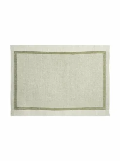 Keittiö- & Kattaustekstiilit|Lapuan Kankurit Laina-pellavatabletti 46 x 32 cm 4 LINEN-OLIVE