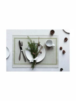 Keittiö- & Kattaustekstiilit|Lapuan Kankurit Laina-pellavatabletti 46 x 32 cm 4 LINEN-OLIVE