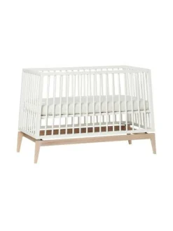 Lasten Kalusteet|Leander Luna Pinnasänky muunnossarjalla 120x60cm - Valkoinen/Tammi VALKOINEN, TAMMI