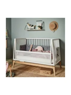 Lasten Kalusteet|Leander Luna Pinnasänky muunnossarjalla 120x60cm - Valkoinen/Tammi VALKOINEN, TAMMI