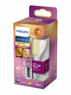 Lamput|Philips LED Classic 60W A60 E27 CL WGD90 SRT4 -lamppu CLEAR
