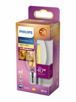 Lamput|Philips LED Classic 40W E14 -kynttilälamppu CLEAR