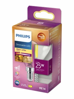 Lamput|Philips LED Classic 25W P45 E14 CL WGD90 SRT4 -kynttilälamppu CLEAR