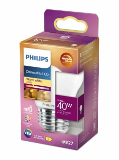 Lamput|Philips LED Classic 40W P45 E27 WGD90 FR SRT4 -kynttilälamppu WHITE