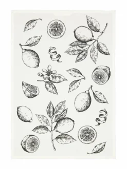 Keittiö- & Kattaustekstiilit|Casa Stockmann Lemon -keittiöpyyhe SOFT WHITE/BLACK