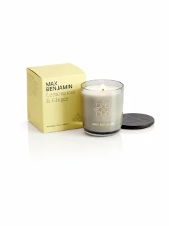 Huonetuoksut & Tuoksukynttilät|Max Benjamin Lemongrass and Ginger -luksuskynttilä kannella 210 g LIGHT YELLOW