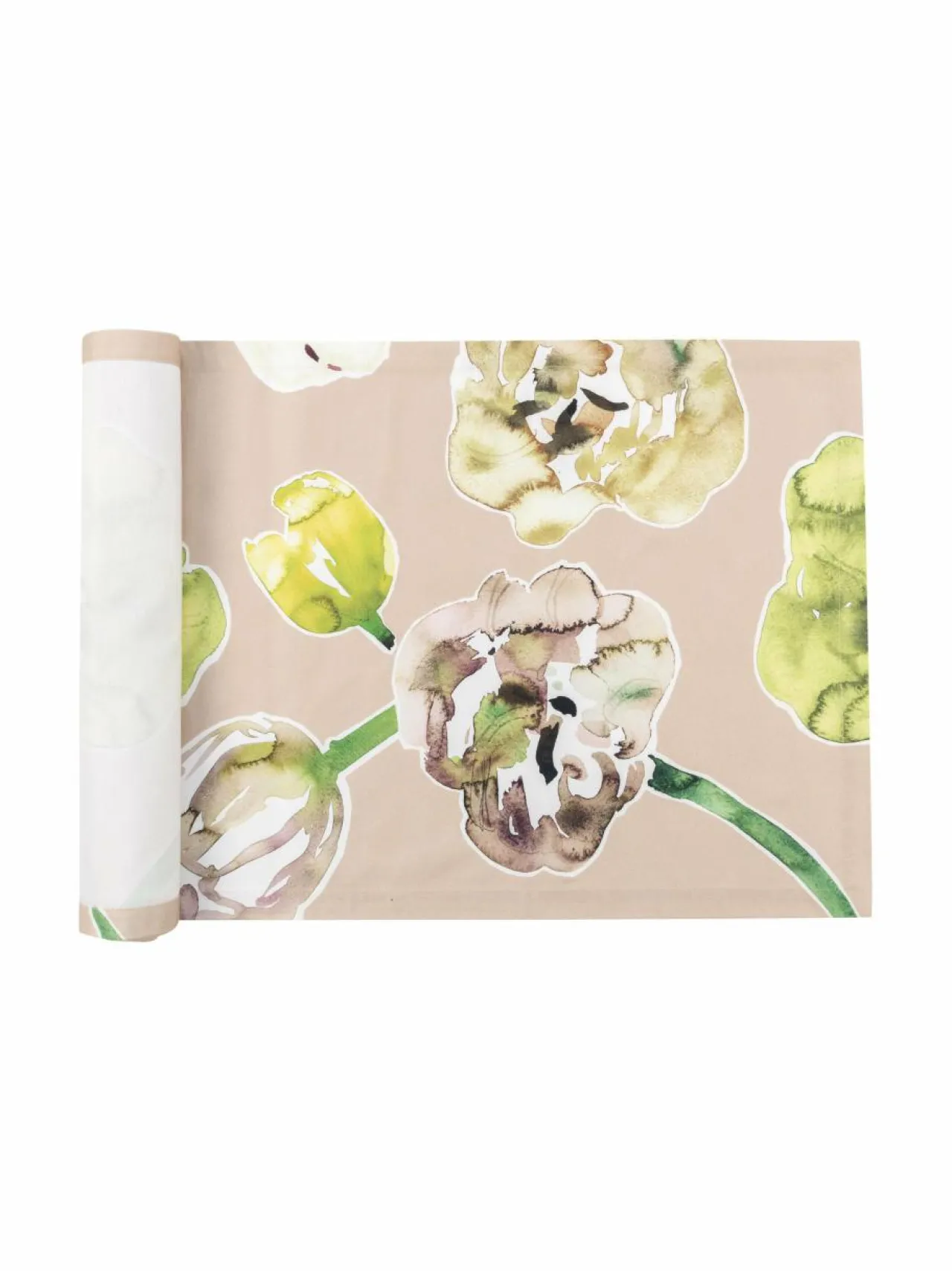 Sisustustyynyt|Huovat & Päiväpeitot|Pentik Lilia-kaitaliina puuvillasatiinista 43 x 160 cm YELLOW