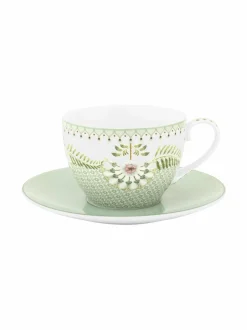 Mukit & Kupit & Asetit|PIP Studio Lily & Lotus - kuppi ja lautanen 280 ml LIGHT GREEN