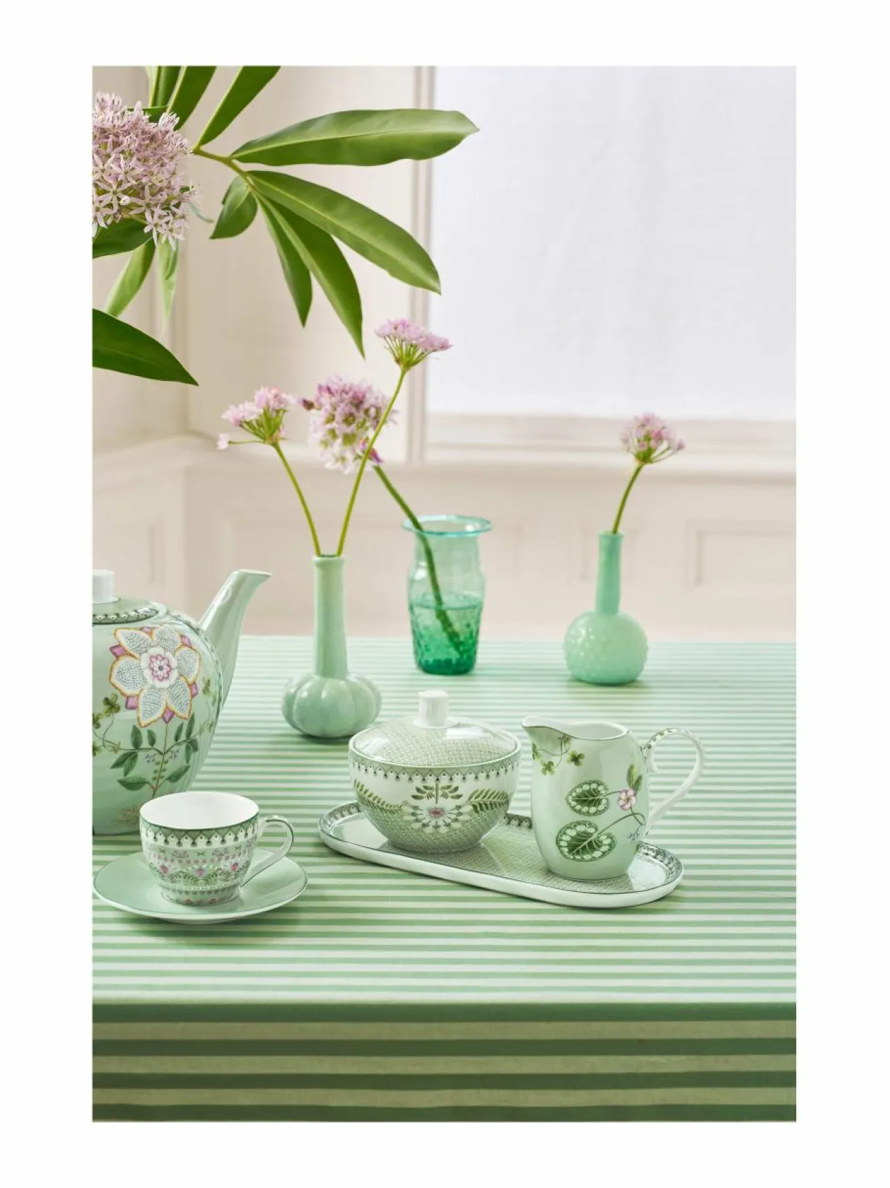 Tarjoiluastiat|PIP Studio Lily & Lotus -sokerikulho 300 ml LIGHT GREEN