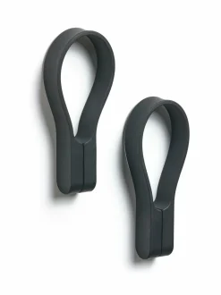 Kylpyhuonetarvikkeet|Zone Denmark Loop-pyyheripustin magneetilla 2 kpl BLACK