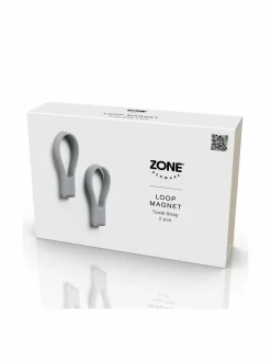 Kylpyhuonetarvikkeet|Zone Denmark Loop-pyyheripustin magneetilla 2 kpl GULL GREY