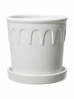 Ruukut & Istutusastiat|Wikholm Form Lykke- ruukku ja aluslautanen 14 x 13 cm WHITE