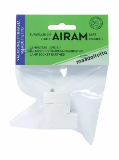 Turvatuotteet|Airam Maadoitettu valaisinpistorasia VALKOINEN