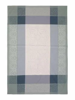 Keittiö- & Kattaustekstiilit|Villa Stockmann Madrid-jakardipöytäliina GREEN/SOFT WHITE COMBO