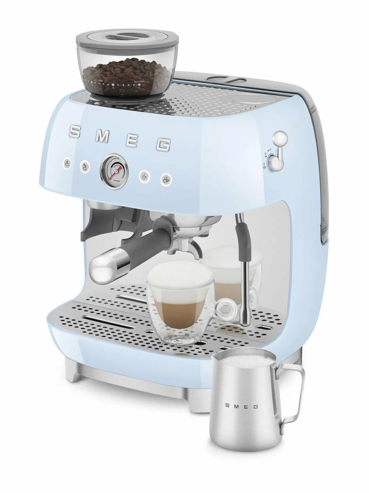 Kahvin- & Vedenkeittimet|Smeg Manuaalinen espressokone PASTEL BLUE