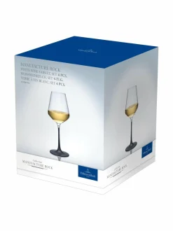 Lasit|Villeroy & Boch Manufacture Rock -valkoviinilasi 4 kpl GRANIT