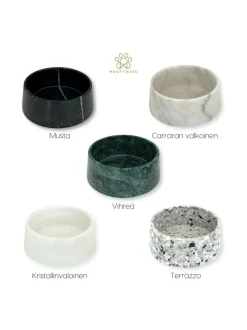 Ruokakupit Ja -Tarvikkeet|Studio Animaux Marmorinen design ruokakulho - Kristallinvalkoinen