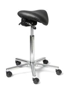 Tuolit & Jakkarat|ErgoFinland Matilda satulatuoli, musta nahkaverhoilu