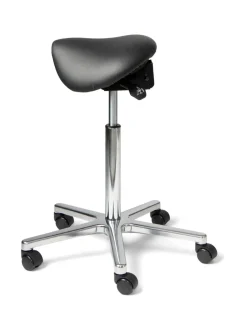 Tuolit & Jakkarat|ErgoFinland Matilda satulatuoli, musta nahkaverhoilu