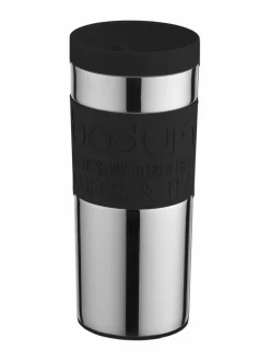 Tee, Kahvi & Vesi|Bodum Matkamuki 0,35 l TERÄS/MUSTA