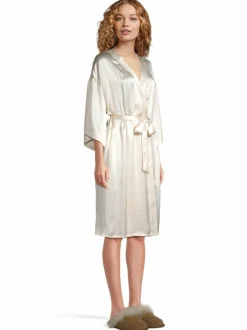 Kylpyhuonetekstiilit|Stockmann Silk Maya-silkkiaamutakki CHAMPAIGNE BEIGE