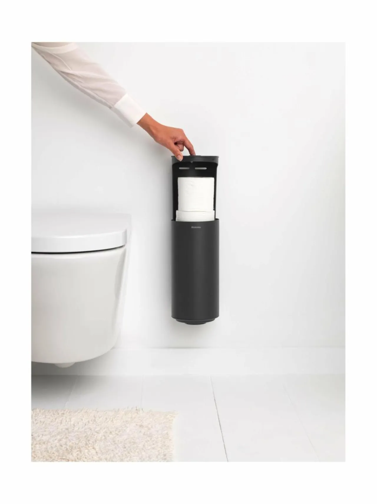 Säilytys|Brabantia MindSet- WC-paperin säilytysteline 30 cm MINERAL INFINITE GREY