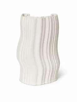 Koriste-Esineet|Ferm Living Moire-maljakko 30 x 19 cm OFF-WHITE