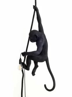 Kattovalaisimet|Seletti Monkey Lamp Ceiling -kattovalaisin MUSTA