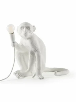 Pöytävalaisimet|Seletti Monkey Lamp Sitting -pöytävalaisin, 32 x 34 x 30 cm VALKOINEN