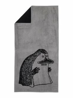 Kylpyhuonetekstiilit|Moomin Arabia Mörkö-luomupuuvillapyyhe, 70 x 140 cm DARK GREY