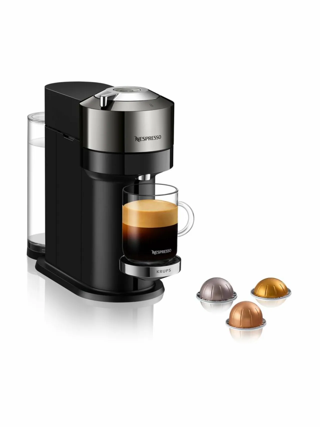 Kahvin- & Vedenkeittimet|Nespresso Vertuo Next Deluxe By Krups -kapselikeitin CHROME