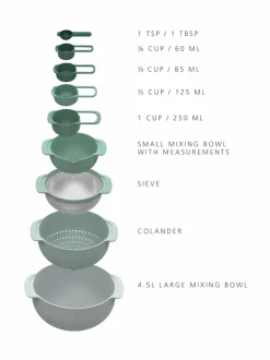 Keittiötarvikkeet|Joseph Joseph Nest™ 9 Plus -kulhosarja 9 kpl SAGE