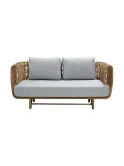 Puutarhakalusteet & Pehmusteet|Cane-Line Nest -kahden istuttava sohva NATURAL, VAALEAN HARMAA