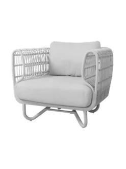 Puutarhakalusteet & Pehmusteet|Cane-Line Nest-nojatuoli VALKOINEN