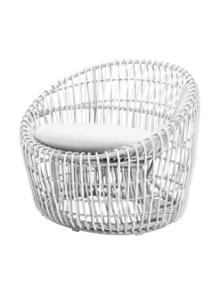 Puutarhakalusteet & Pehmusteet|Cane-Line Nest-tuoli VALKOINEN