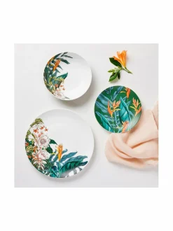 Lautaset & Kulhot|Maxwell&Williams Night Garden -kulho 16 x 16 x 6 cm WHITE, GREEN , ORANGE